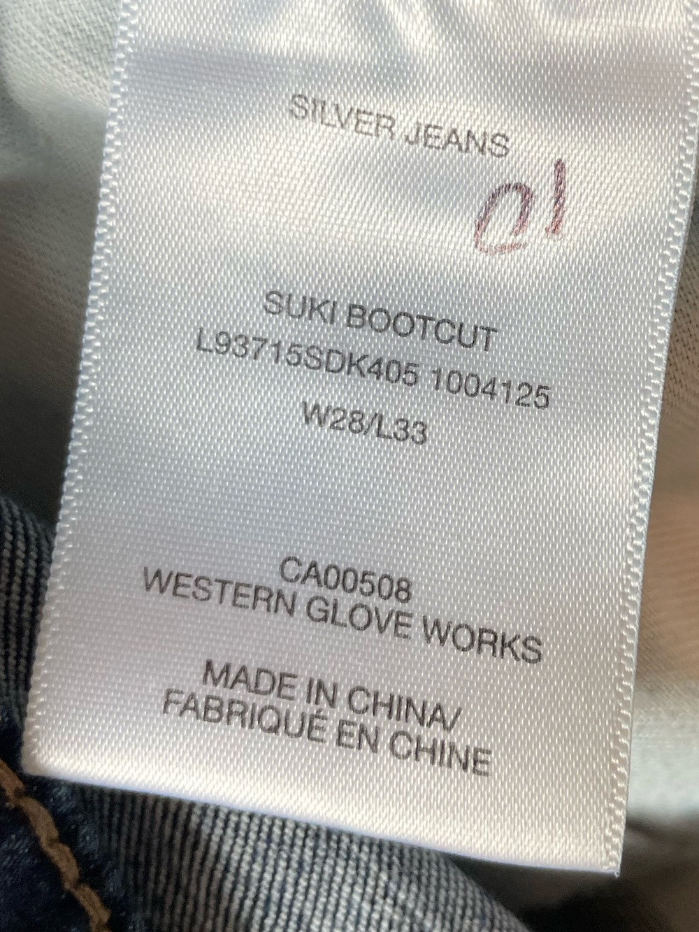 Silver Suki Bootcut Jeans W28 / L33 (measures 28x32) Contrast Stitching - Picture 9 of 12